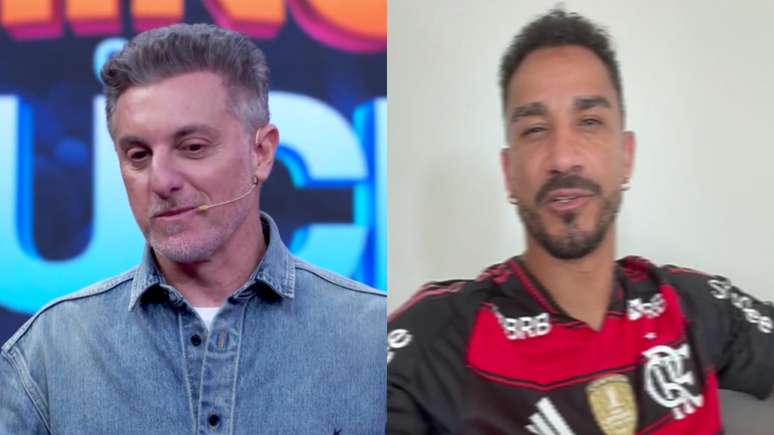 Luciano Huck and Danilo, from Flamengo, on Domingo (Reproduction / TV Globo)
