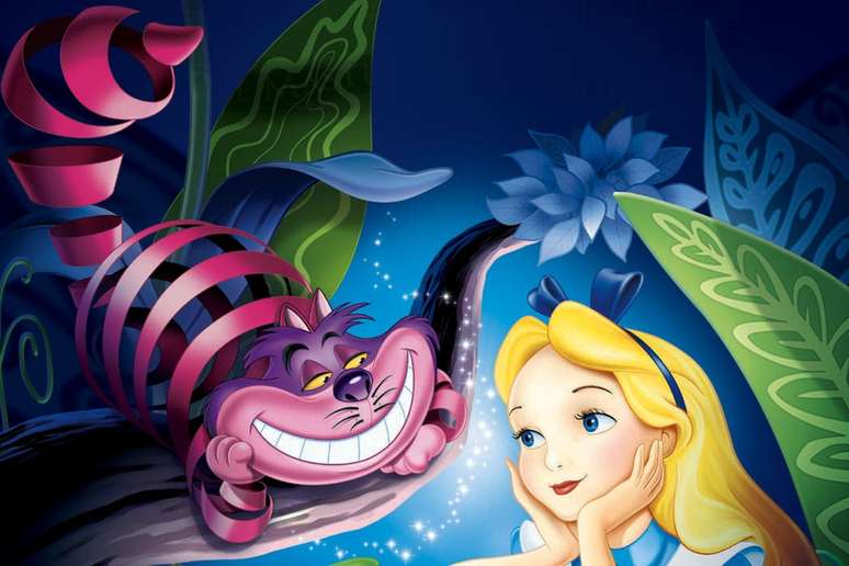 Alice com o Gato de Cheshire, em um trecho do filme da Disney (1951): livro do século XIX traz referências sutis a novos conceitos matemáticos que foram a base para avanços teóricos e tecnológicos dos séculos XX e XXI, como a física quântica e a IA Disney.
