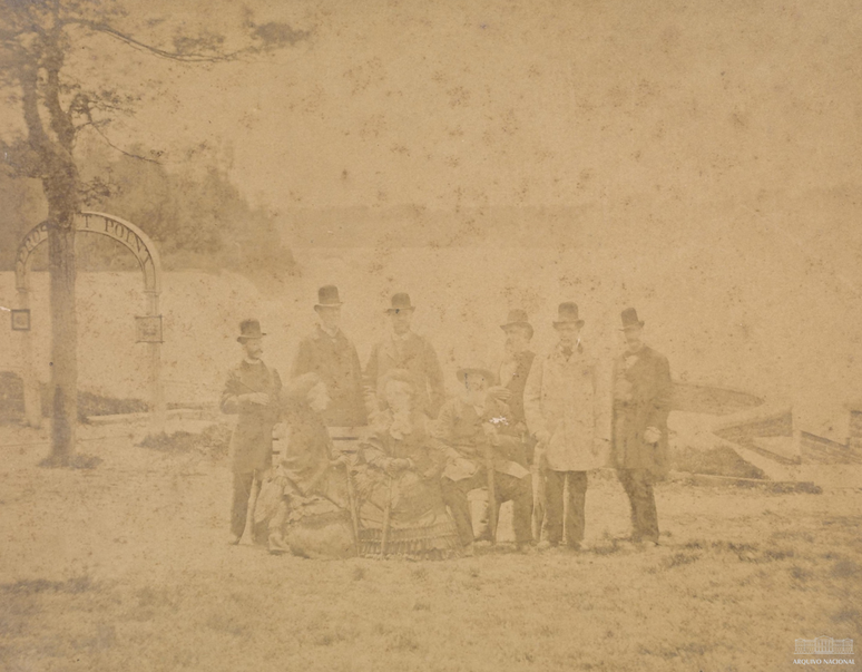 Dom Pedro 2&ordm;, Imperatriz Teresa Cristina e outros em visita &agrave;s Cataratas do Niagara, EUA, em 1876; o imperador se inspirou no modelo independente e republicano daquele pa&iacute;s