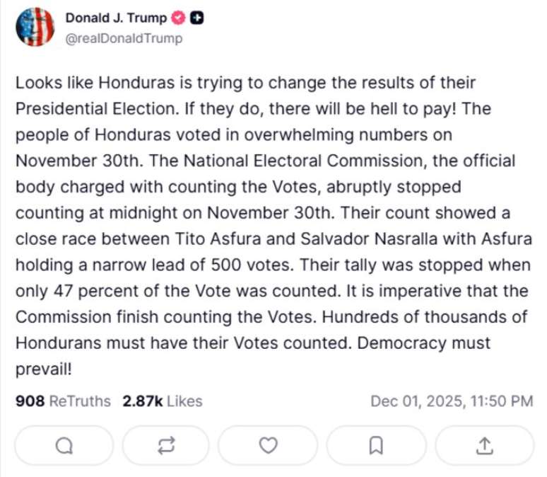 O candidato apoiado por Trump está em empate técnico com diferença de apenas 515 votos.