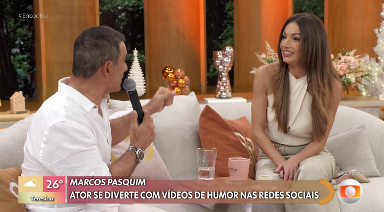 Marcos Pasquim conversa com Patrícia Poeta no Encontro