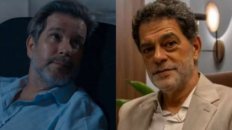 Três Graças (Reproduction/TV Globo) இலிருந்து ஃபெரெட் (முரிலோ பெனிசியோ) மற்றும் ரோஜெரியோ (எட்வர்டோ மாஸ்கோவிஸ்)