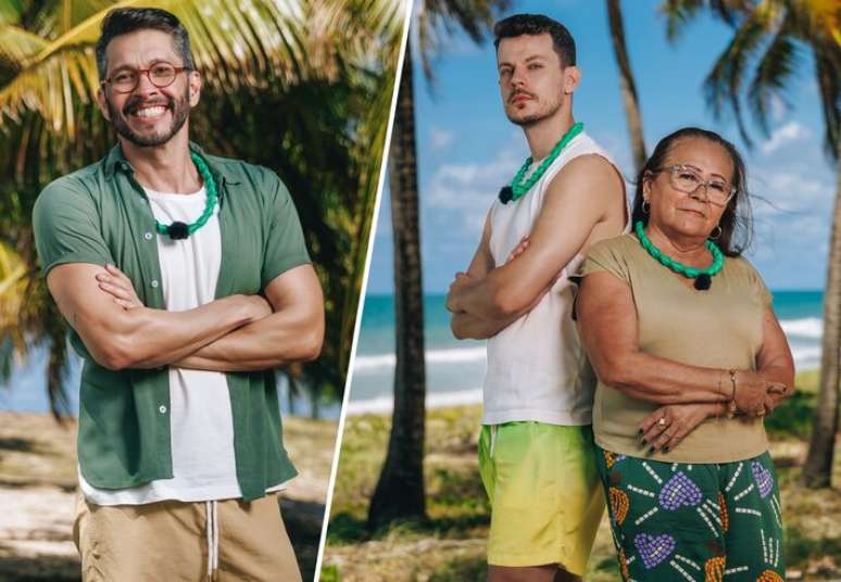 Juliano, Leonardo e Evangelina em 'Ilhados com a Sogra 3'