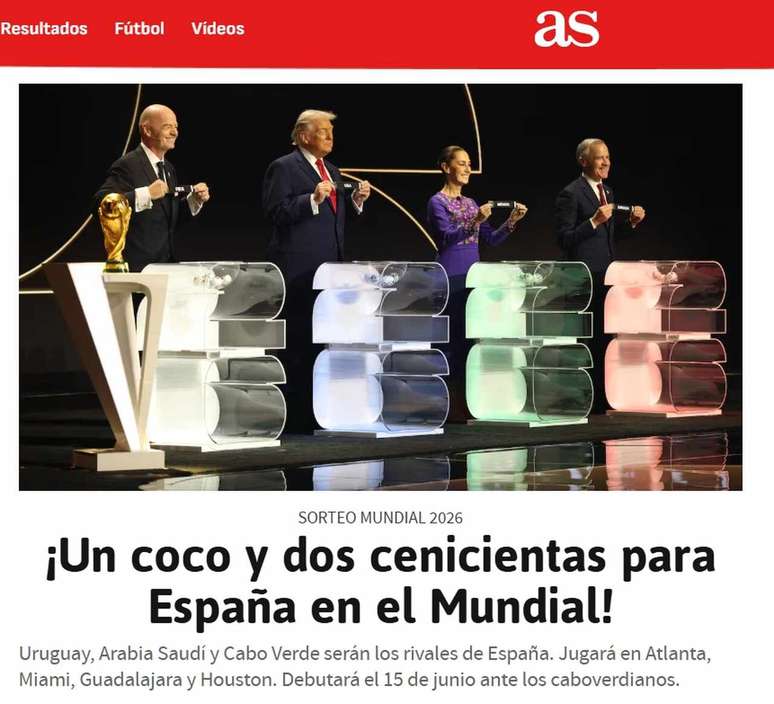 ‘Um favorito e dois “azarões” para a Espanha na Copa do Mundo!’ –