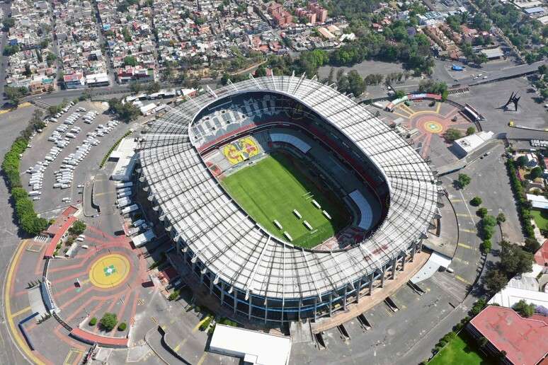 Vista aérea do Estádio Azteca, na Cidade do México