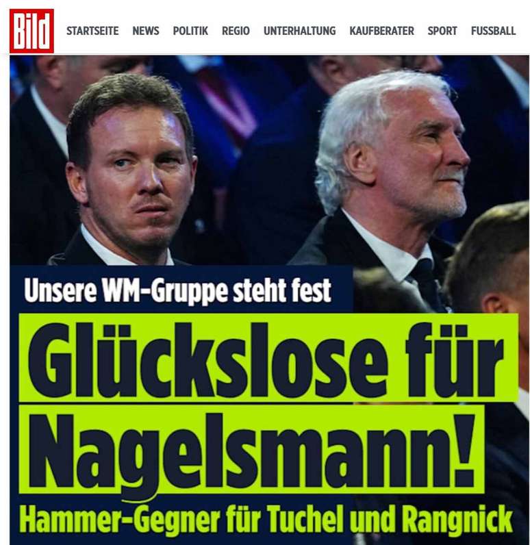 ‘Má sorte para Nagelsmann! Adversários complicadíssimos para Tuchel e Rangnick’ –