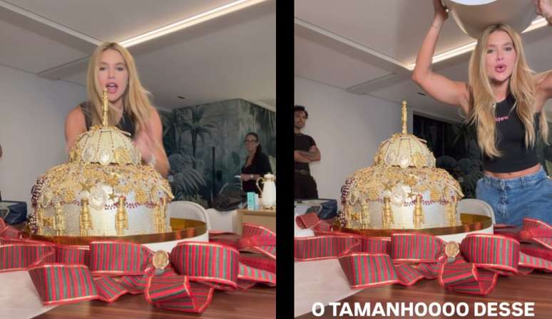 Virginia Fonseca é surpreendida com chocotone gigante