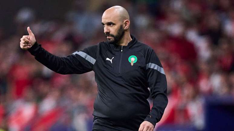 Técnico de Marrocos durante jogo da equipe