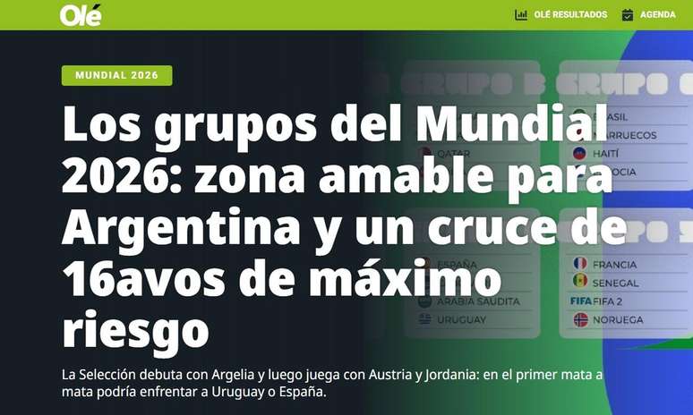 ‘Grupo tranquilo para a Argentina e um confronto de 16 avos de altíssimo risco’ –