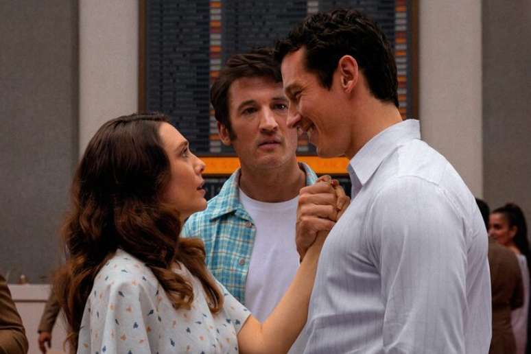 Elizabeth Olsen, Callum Turner e Miles Teller em 'Eternidade'