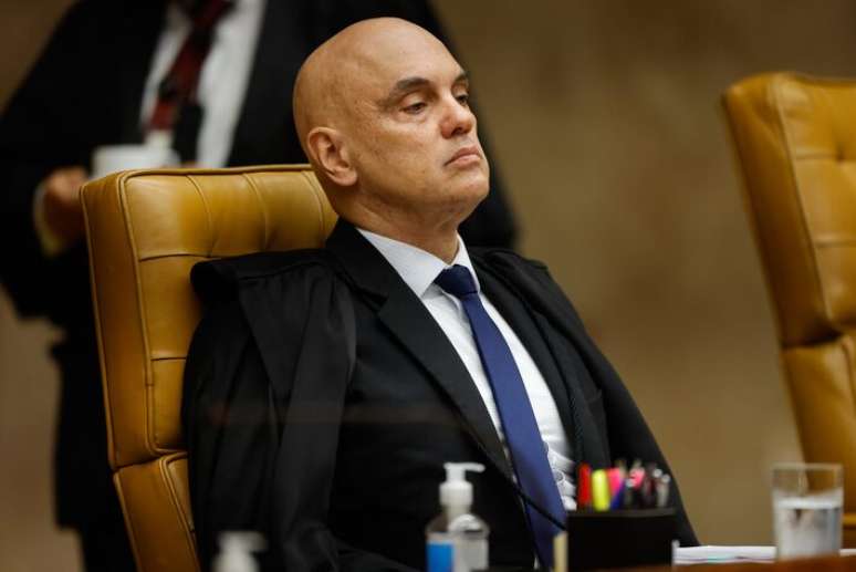 O ministro do Supremo Tribunal Federal (STF) Alexandre de Moraes, durante sessão da Corte em Brasília.