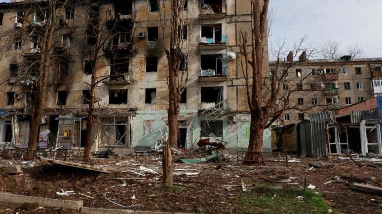 Avdiivka, no Donbass, uma cidade em ruínas onde tropas russas e ucranianas travam um combate intenso. Imagem de 15 de fevereiro de 2024.