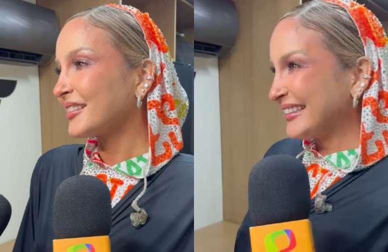 Claudia Leitte conversa com jornalistas antes de apresentação no Carnatal