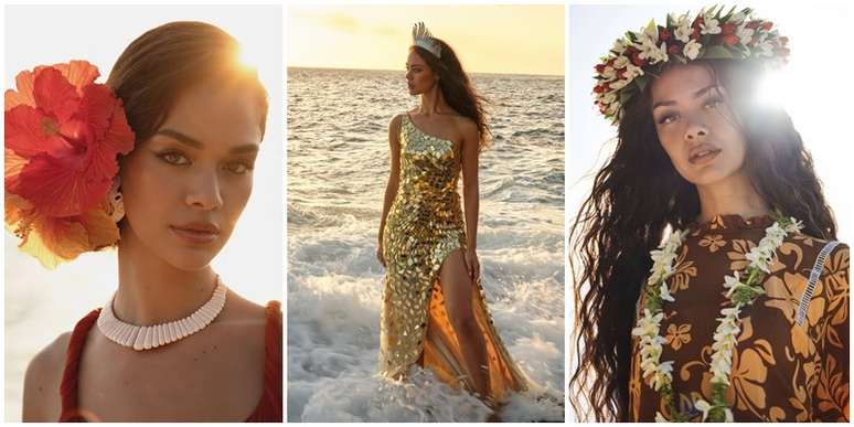 A bela Hinaupoko Devèze representou a beleza da mulher polinésia no concurso realizado em Amiens, ao norte de Paris