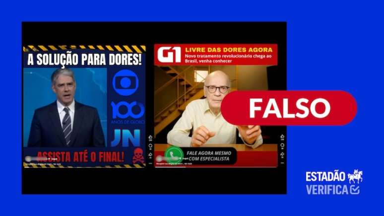 Deepfake de Bonner e Varella indica remédio para dores com registro irregular na Anvisa