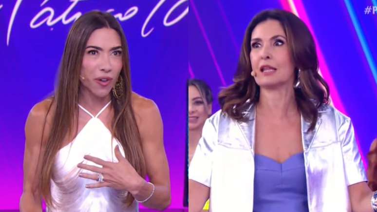 Patrícia Abravanel e Fátima Bernardes no Programa Silvio Santos (Reprodução/SBT)