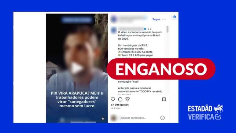 Não existe uma nova regra da Receita Federal para monitorar o Pix.