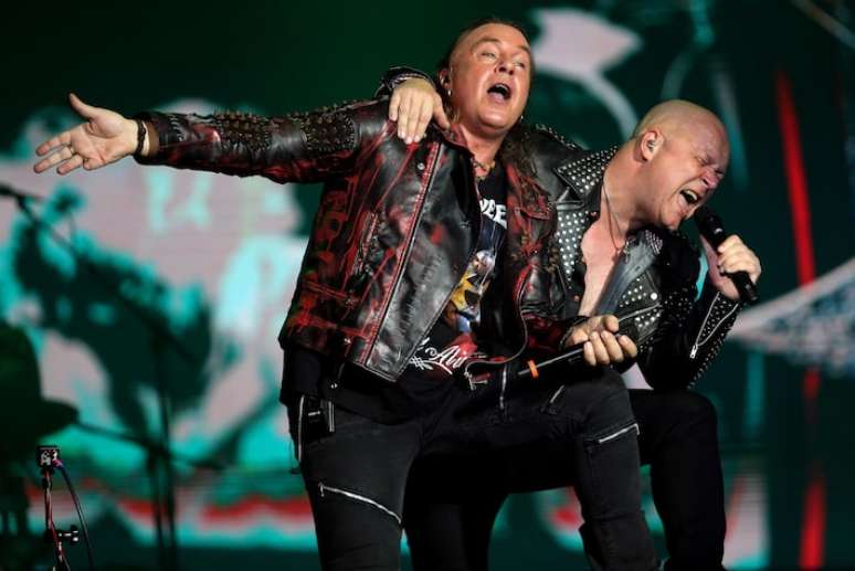 A Helloween se apresentou no Rock in Rio em 2019. Na foto, Andi Deris e Michael Kiske