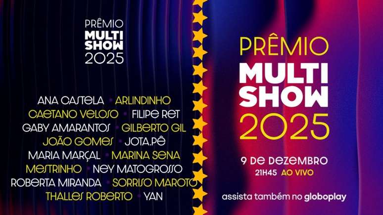 Descobrimos a lista COMPLETA dos indicados ao Prêmio Multishow 2025: veja quem vai brigar pelo troféu