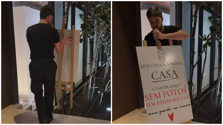 Alvaro e Fernanda Paes Leme fizeram um vídeo bem-humorado chegando na confraternização