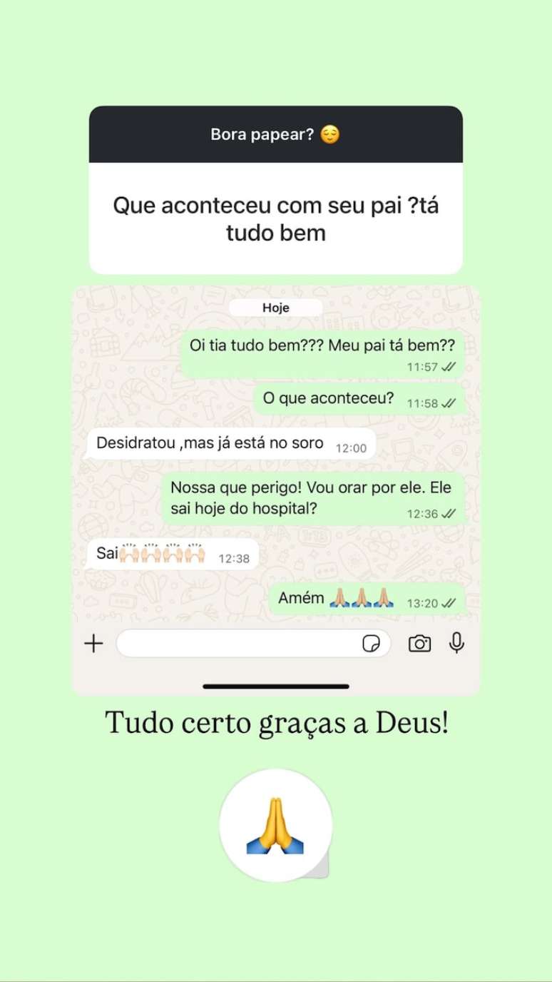 Jéssica Beatriz, filha do cantor, atualizou sobre seu estado de saúde