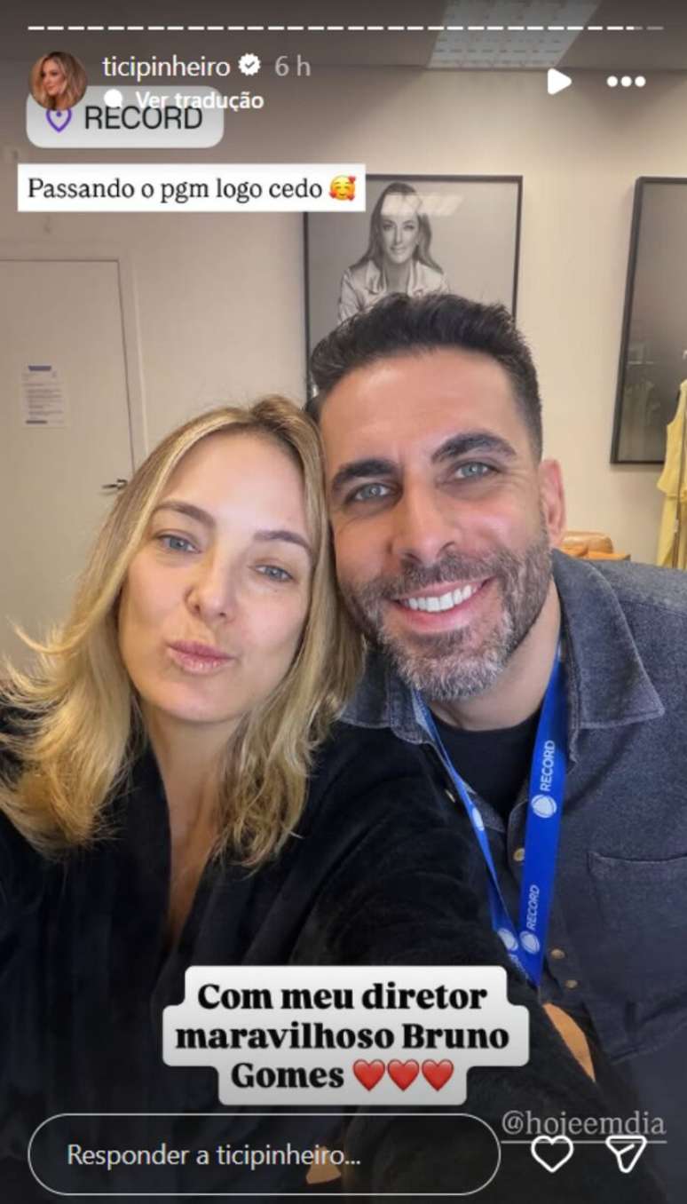 Ticiane Pinheiro participo normalmente do 'Hoje em Dia' no dia em que oficializou sua saída da Record