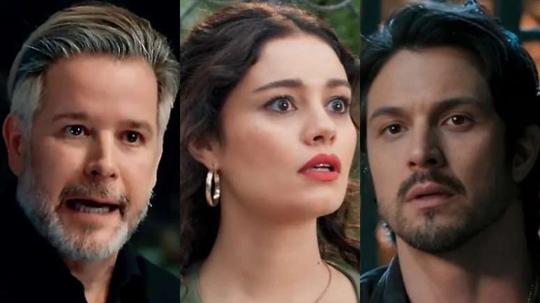 Ferette (Murilo Benício), Gerluce (Sophie Charlotte) e Paulinho (Romulo Estrela) de Três Graças (Reprodução/TV Globo)