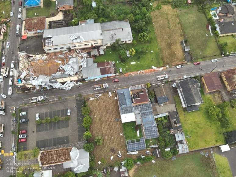 Cidade de Flores da Cunha foi uma das mais atingidas pelos efeitos da passagem de um ciclone extratropical no Sul do País