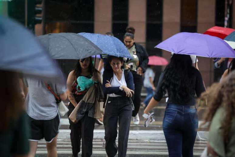 Record rain on Avenida Paulista.
