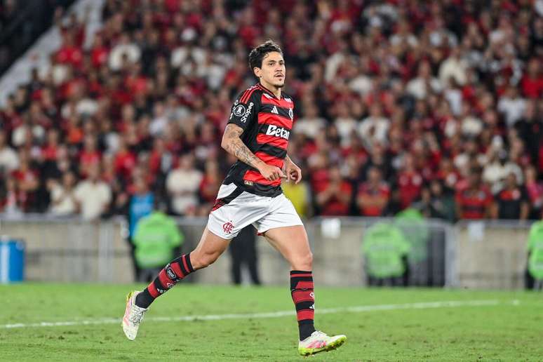 Pedro (Flamengo) durante jogo contra o Racing Club, no dia 22.10.2025 