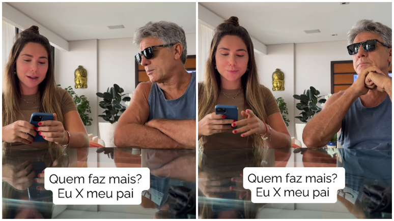 Renato Gaúcho ironiza filha em jogo de perguntas: 'Teu presente é pedir dinheiro'