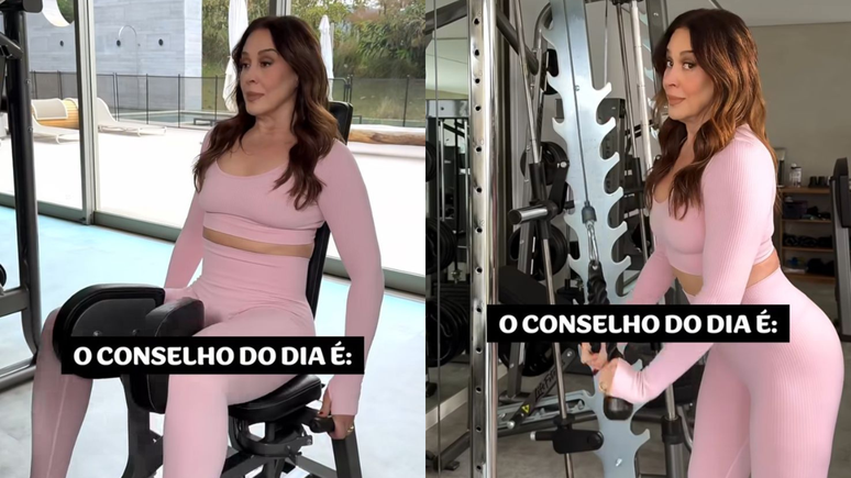Cláudia Raia usou as redes socias nesta semana para mostrar sua rotina de exercícios e explicar a importância do ganho de massa muscular