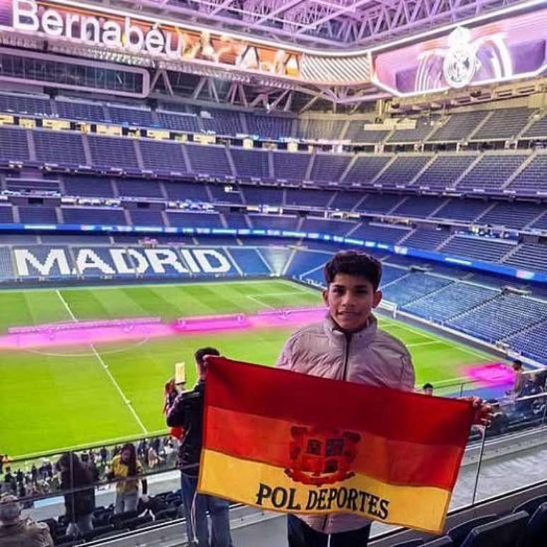 Cliver realizou seu sonho de conhecer o Est&aacute;dio Santiago Bernab&eacute;u, do Real Madrid