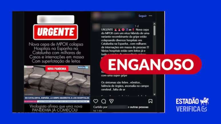 Vídeo mostra superlotação de hospital espanhol por conta de epidemia de gripe, não pandemia de mpox