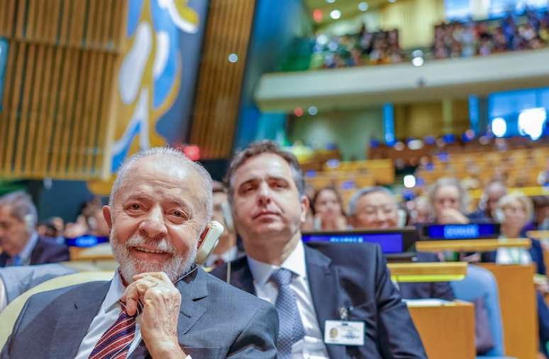 Presidente Lula junto com Rodrigo pacheco na Assembleia Geral da ONU