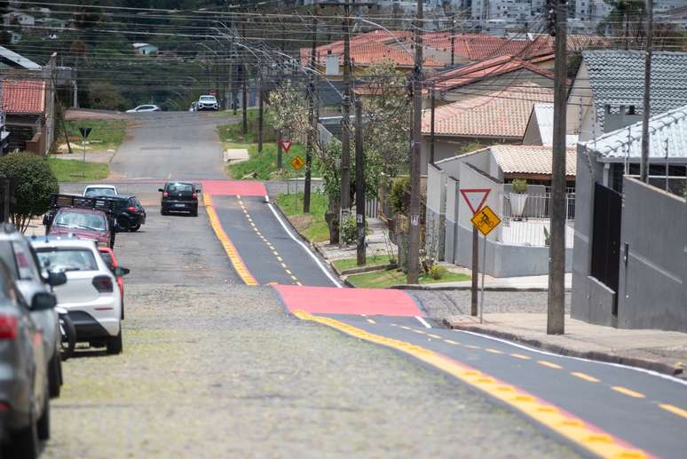 Nova Ciclofaixa na Rua Euclides da Cunha, em Ponta Grossa