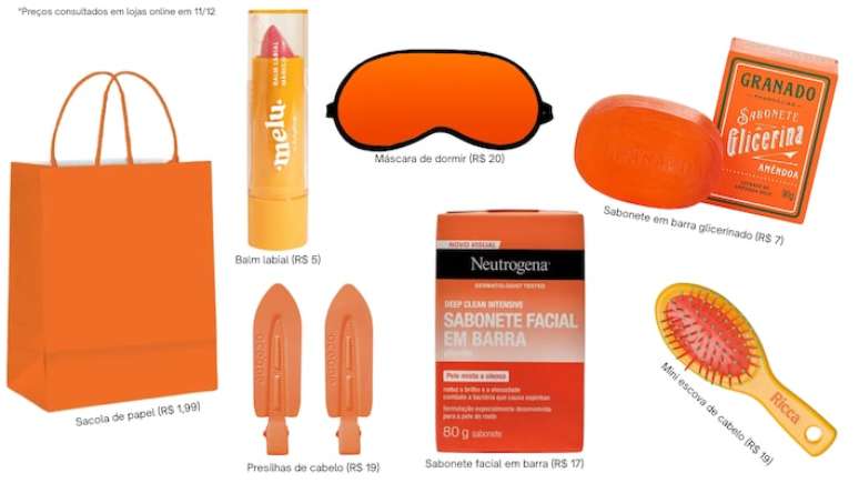 Sugest&otilde;es de itens em tom laranja para a confraterniza&ccedil;&atilde;o das cores