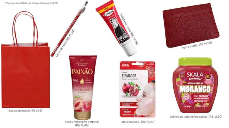 Sugest&otilde;es de itens em tom vermelho para a confraterniza&ccedil;&atilde;o das cores