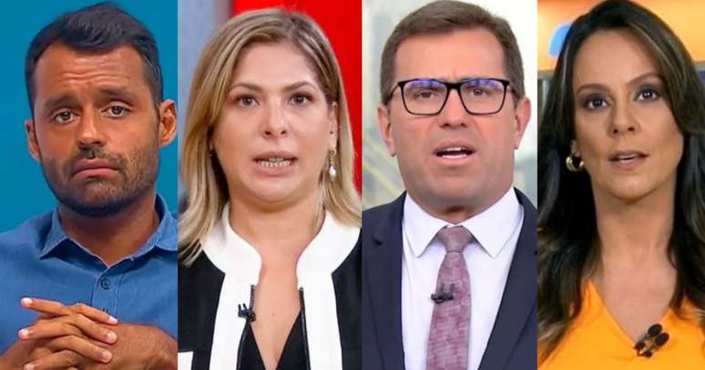 Conrado Santana, Daniela Lima, Rodrigo Bocardi e Fabíola Andrade: começaram 2025 firmes em seus postos na TV e terminarão o ano longe da Globo
