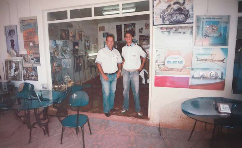 Tony Cozendey, when he started working as an office boy in an optician's store. Today he owns a chain of stores.