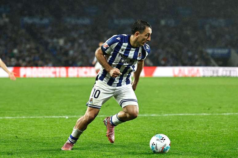 Mikel Oyarzabal (Real Sociedad) durante jogo contra o Athletic Bilbao, no dia 01.11.2025 