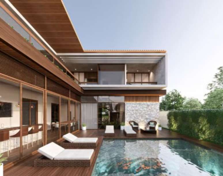 &Aacute;rea externa da mans&atilde;o projetada para Jo&atilde;o Gomes