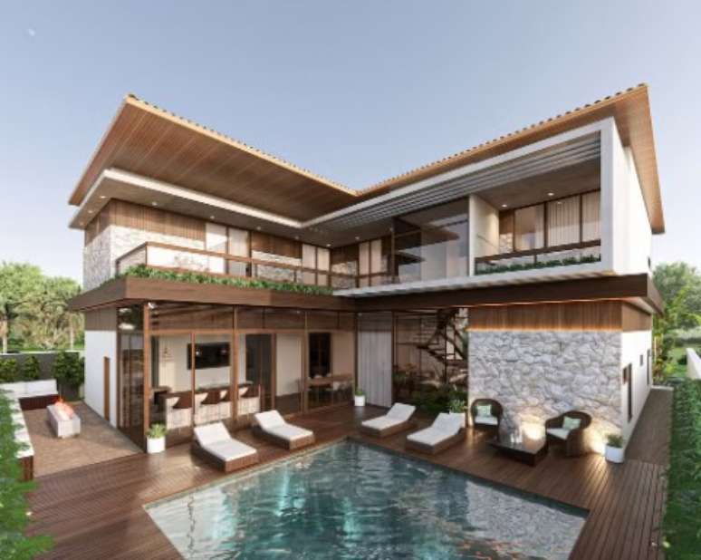 &Aacute;rea externa da mans&atilde;o projetada para Jo&atilde;o Gomes