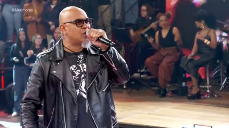 Clemente Tadeu Nascimento, singer of the groups Inocentes and Plebe Rude, during his participation in 'Altas Horas' broadcast in July 2025