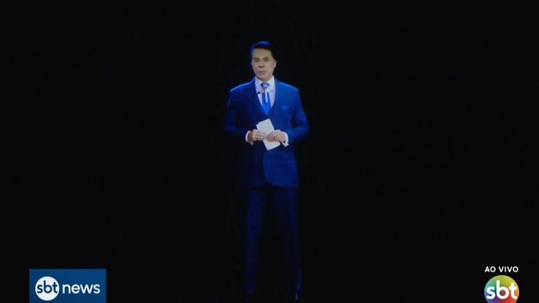 Holograma de Silvio Santos no lançamento do SBT News
