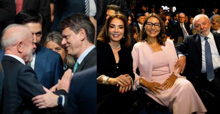 During the launch of SBT News, Lula had a cordial meeting with the governor of the SP, Tarcísio de Freitas, and the mayor of the capital of São Paulo, Ricardo Nunes; alongside the president, the first lady, Janja da Silva, and the playwright Íris Abravanel, widow of Silvio Santos