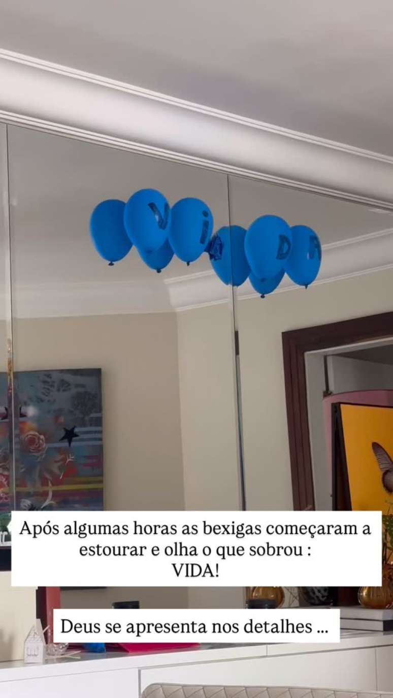 Iza Stein mostra palavra vida escrita na parede em homenagem após internação