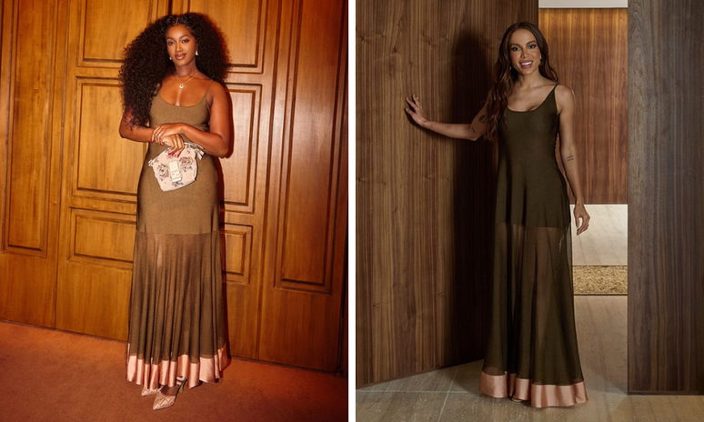 Iza e Anitta com vestido Fendi (Fotos: Reprodu&ccedil;&atilde;o/Instagram)