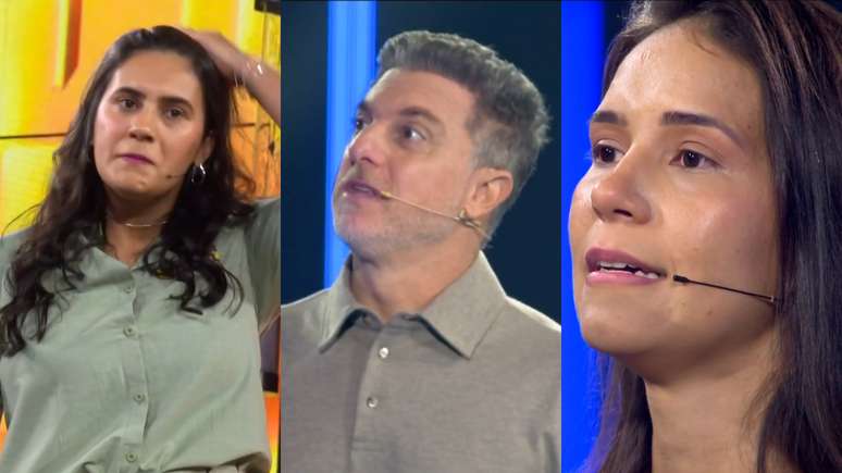 Moryany, Luciano Huck and Thauany in The Wall by Domingão (Reproduction/TV Globo)