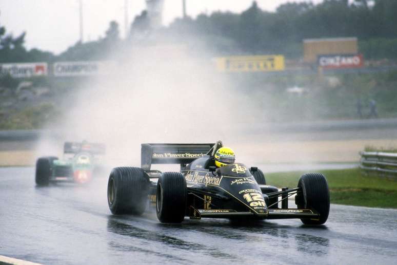 Ayrton Senna durante o GP de Portugal de 1985
